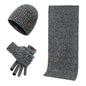 Thermal Knitting Hat Scarf And Gloves Three-piece Set
