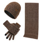 Thermal Knitting Hat Scarf And Gloves Three-piece Set