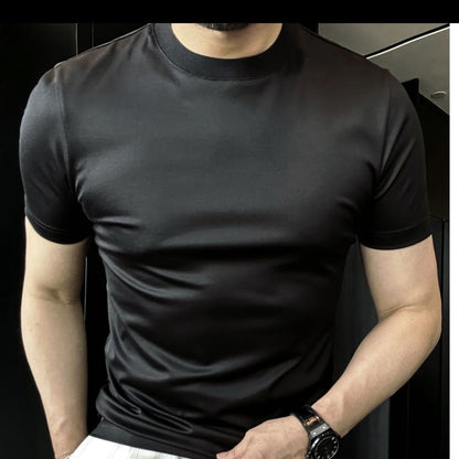 Ice Silk Soft Breathable Round Neck Short Sleeve T-shirt