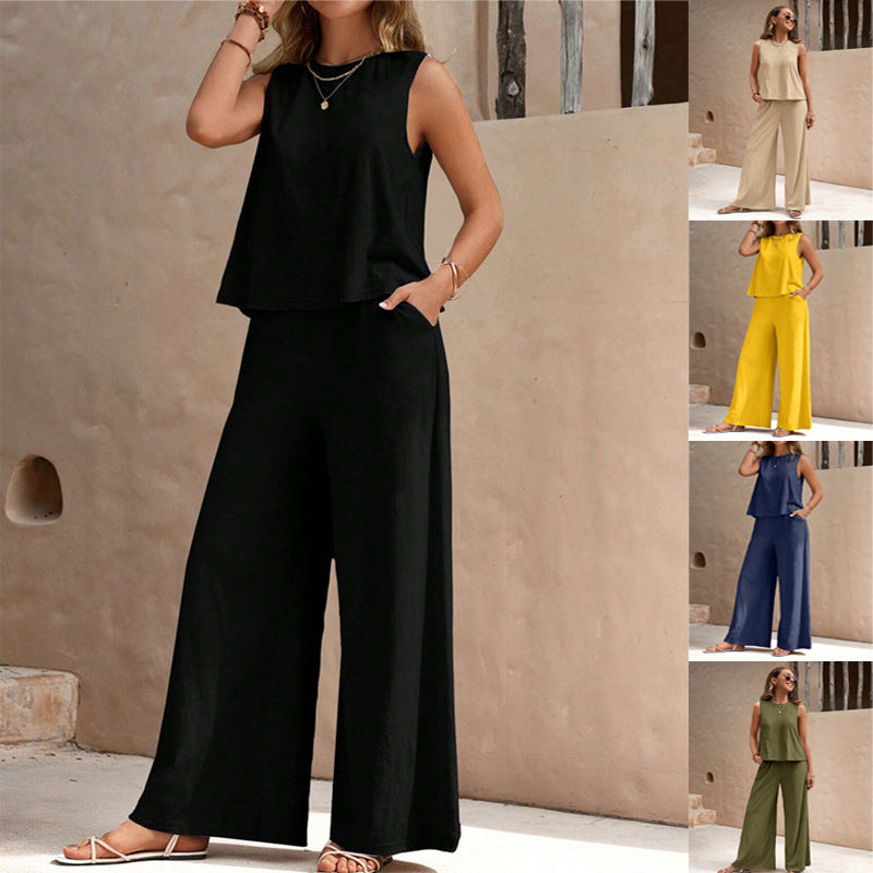 Women's Casual Loose Pants Set - Two Piece Outfit