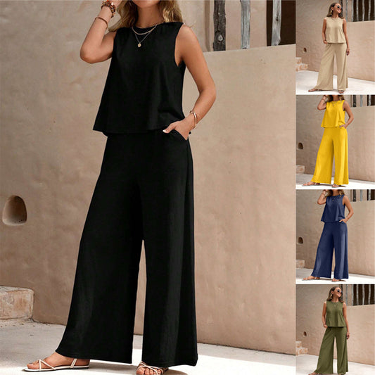 Women's Casual Loose Pants Set - Two Piece Outfit