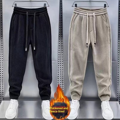 Winter Men's Fleece-lined Thick Corduroy Casual Pants