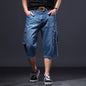 Summer Thin Loose Multi-pocket Workwear Cropped Pants Casual Jeans