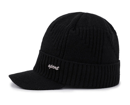 Men's Thick Woolen Knitted Pullover Cotton Hat