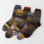Retro Large Square Wool Socks