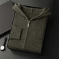 Men's Cashmere Cardigan Youth Casual Hooded Zipper Thickening Cardigan