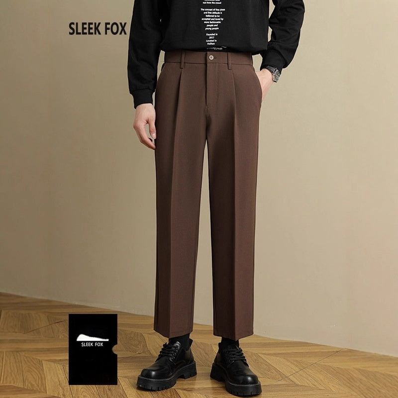 Men's Casual Draped Straight Suit Pants