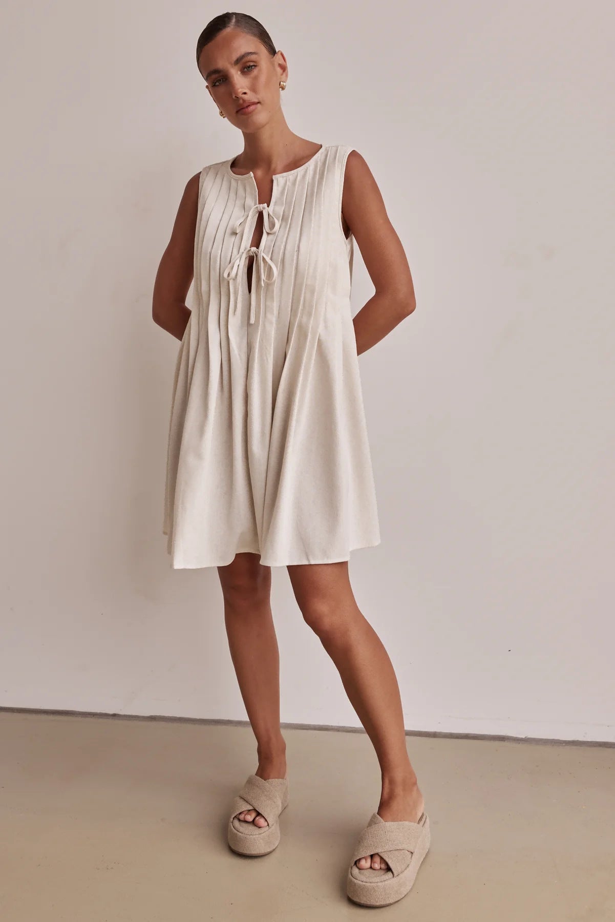 Women's Casual Versatile V-neck Ribbed Tank Dress