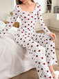 Love Print Pajamas Love Long Sleeve Pants Set