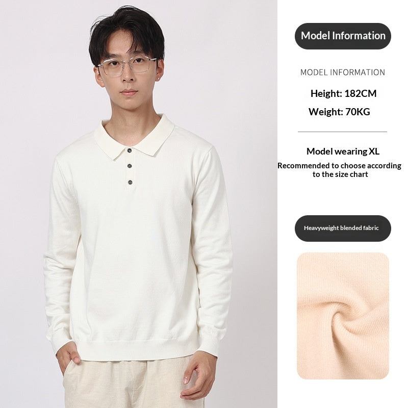 Men's Sweater Light Luxury High-end Sense Business Casual Lapel Long Sleeve