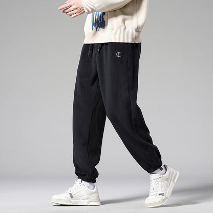 Loose Fleece-lined Thick Sweatpants Casual Pants For Men