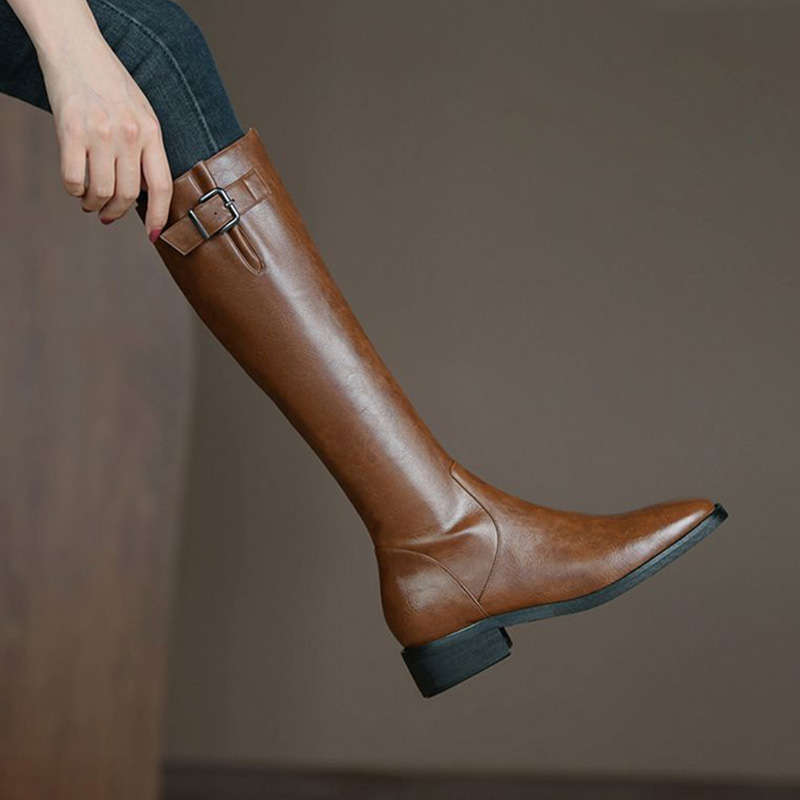 Women's Knee-High Chunky Heel Knight Boots
