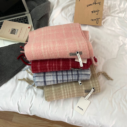 Advanced Plaid Scarf Autumn Winter Women Vintage