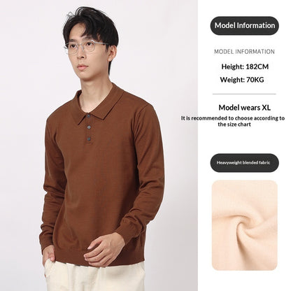 Men's Sweater Light Luxury High-end Sense Business Casual Lapel Long Sleeve