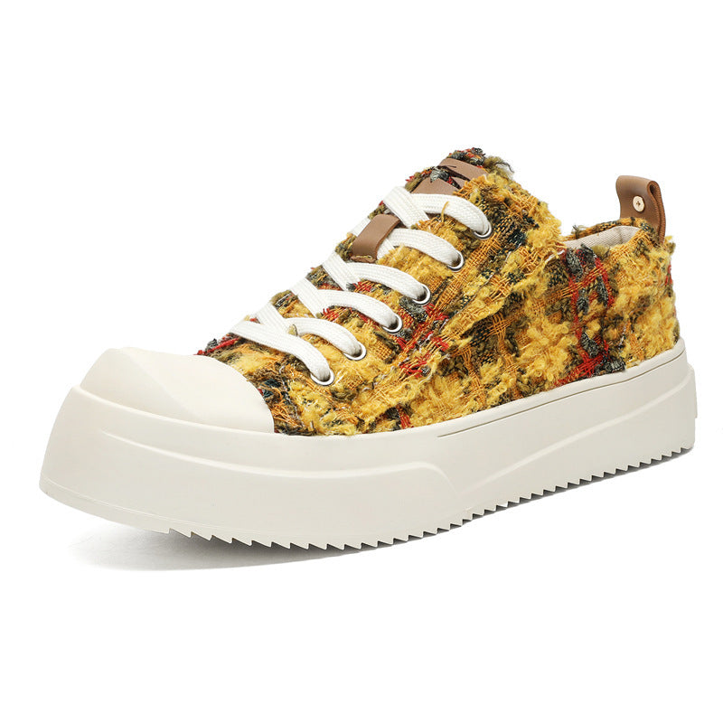 Niche Irregular Design Spring New Canvas Bottom Top Pumps