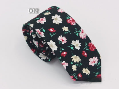 Men's Suit Printed Cotton Pocket Handkerchief With Floral Patterns, Fashionable And Casual Printed Tie