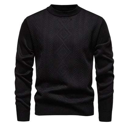 Casual Round Neck Pullover Warm Knitted Sweater For Men
