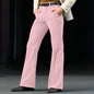 Men's Formal Wear Twill Stretch Slim Solid Color Bell-bottom Pants