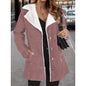 Women's Solid Color Plush Lapel Mid-length Coat