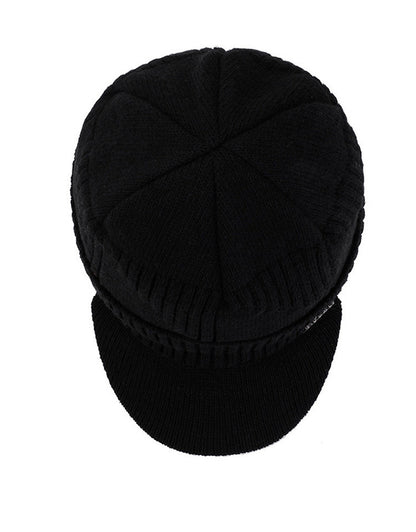 Men's Thick Woolen Knitted Pullover Cotton Hat
