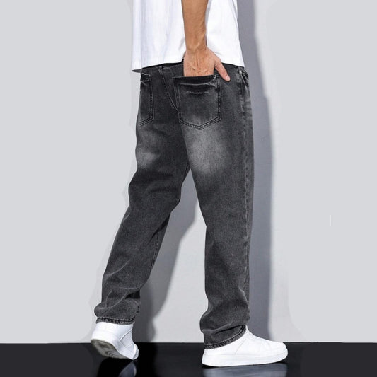 Men's Casual Straight-leg Loose Long Jeans