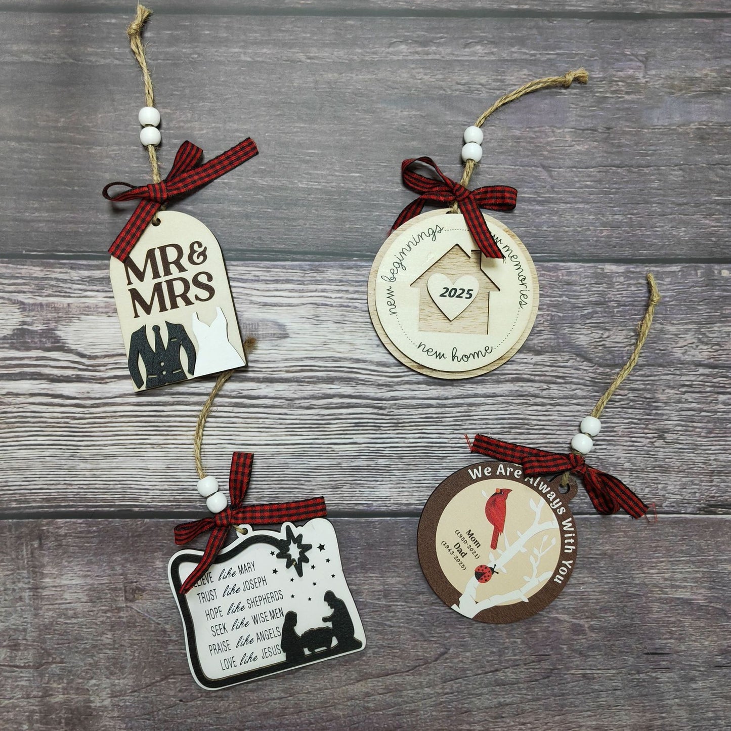 House Christmas Tree Decoration Festival Gift Wooden Pendant