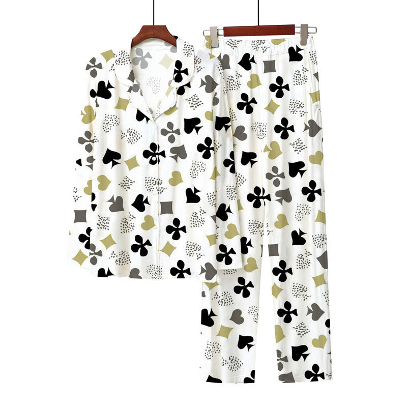 European And American Style 3D Digital Printed Button-up Shirt Comfortable Pajama Pants