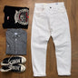New Straight Men's Casual White Jeans