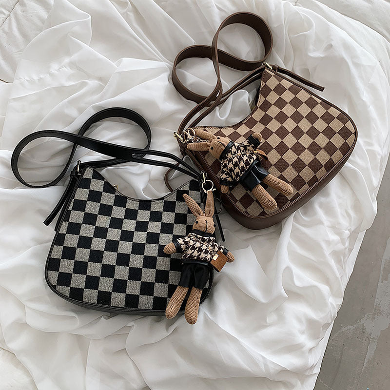 Checkered Print Personalized Daily Commuter Women's Bag