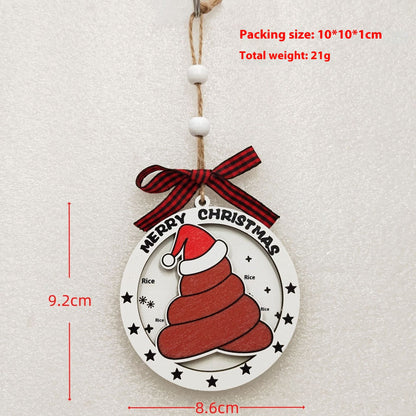 House Christmas Tree Decoration Festival Gift Wooden Pendant