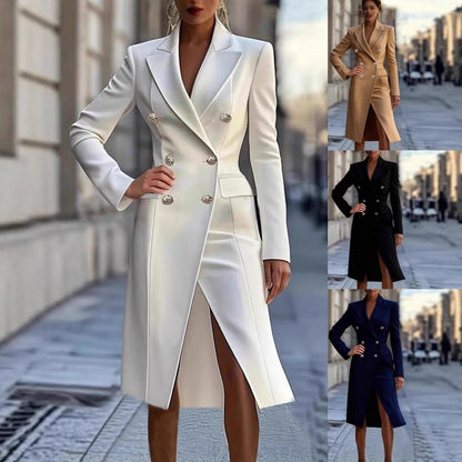 European And American Suit Collar Dress Autumn And Winter