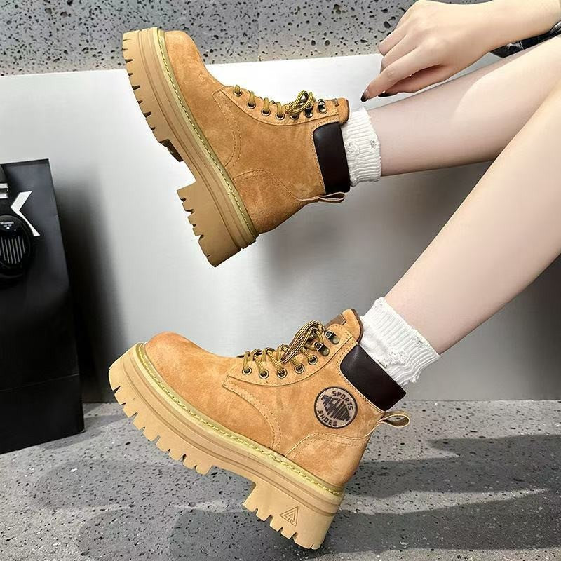 Height Increasing Retro Style Temperament Wild Fashion Small Martin Boots